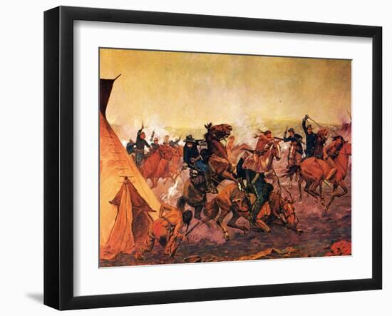 Attack at Dawn-Charles Shreyvogel-Framed Art Print