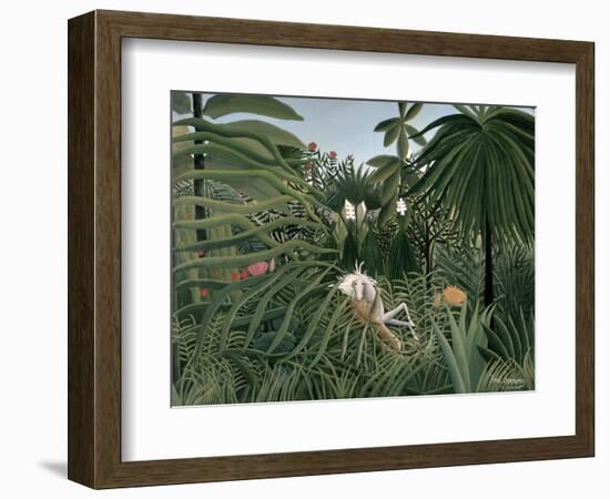 Attack of Jaguar, c.1910-Henri Rousseau-Framed Giclee Print