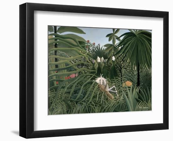 Attack of Jaguar, c.1910-Henri Rousseau-Framed Giclee Print