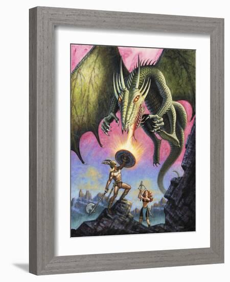 Attack of the Fire Drake-Ben Otero-Framed Giclee Print