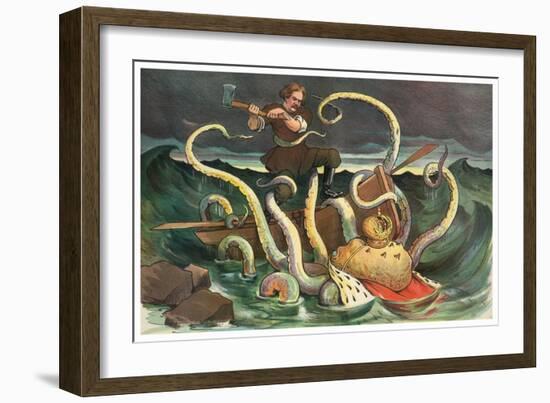 Attack Of The Royal Kraken-JS Pughe-Framed Premium Giclee Print