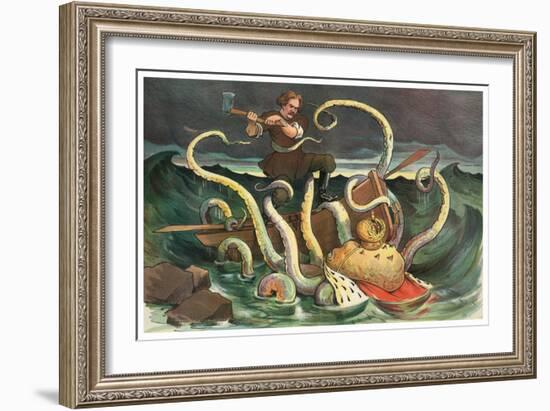 Attack Of The Royal Kraken-JS Pughe-Framed Art Print