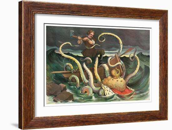 Attack Of The Royal Kraken-JS Pughe-Framed Art Print