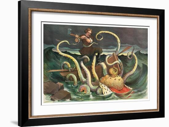 Attack Of The Royal Kraken-JS Pughe-Framed Art Print