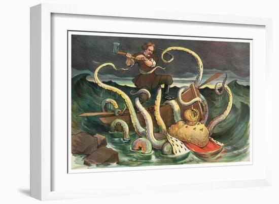 Attack Of The Royal Kraken-JS Pughe-Framed Art Print