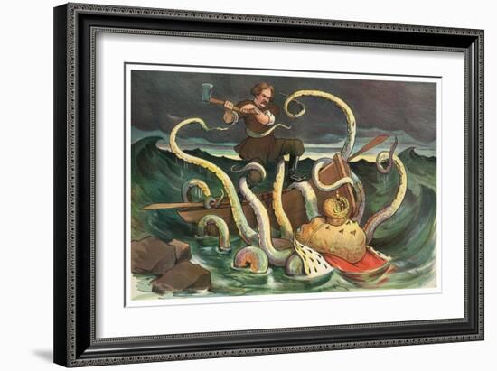 Attack Of The Royal Kraken-JS Pughe-Framed Art Print