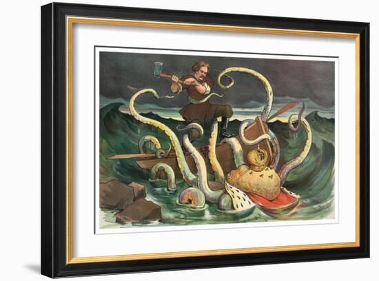 Attack Of The Royal Kraken-JS Pughe-Framed Art Print