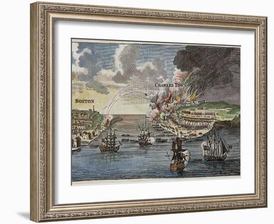 Attack on Bunker Hill and Burning of Charlestown Known asBattle of Bunker's Hill-null-Framed Photographic Print