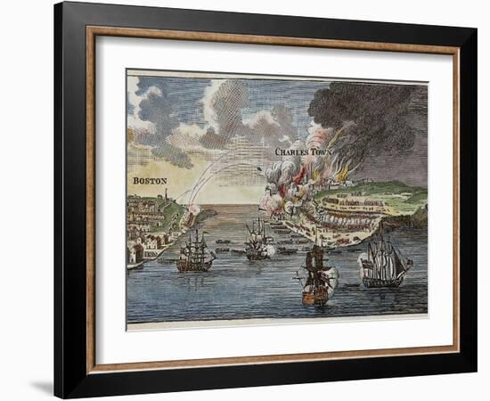 Attack on Bunker Hill and Burning of Charlestown Known asBattle of Bunker's Hill-null-Framed Photographic Print