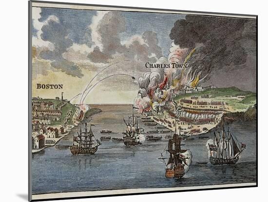 Attack on Bunker Hill and Burning of Charlestown Known asBattle of Bunker's Hill-null-Mounted Photographic Print