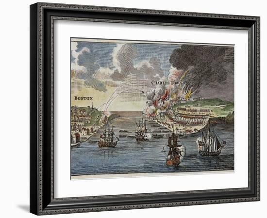 Attack on Bunker Hill and Burning of Charlestown Known asBattle of Bunker's Hill-null-Framed Photographic Print