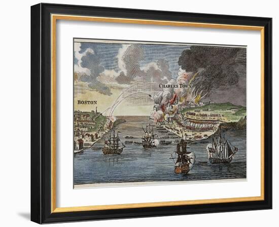 Attack on Bunker Hill and Burning of Charlestown Known asBattle of Bunker's Hill-null-Framed Photographic Print