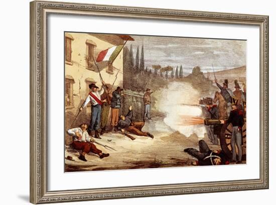 Attack on Ciro Menotti's House on the Night of February 3, 1831-null-Framed Giclee Print