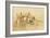 Attack on the Muleteers, C.1895 (Pencil & W/C on Paper)-Charles Marion Russell-Framed Giclee Print