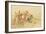 Attack on the Muleteers, C.1895 (Pencil & W/C on Paper)-Charles Marion Russell-Framed Giclee Print