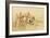 Attack on the Muleteers, C.1895 (Pencil & W/C on Paper)-Charles Marion Russell-Framed Giclee Print