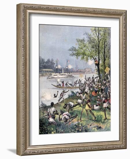 Attack on the Villagers of Dahomey by the French, 1892-Henri Meyer-Framed Giclee Print