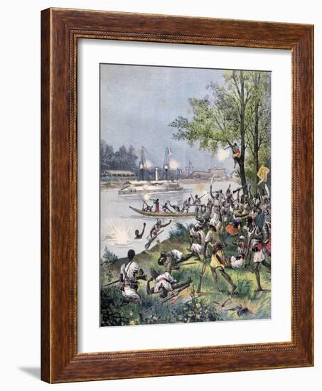 Attack on the Villagers of Dahomey by the French, 1892-Henri Meyer-Framed Giclee Print