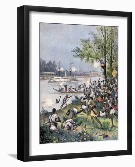 Attack on the Villagers of Dahomey by the French, 1892-Henri Meyer-Framed Giclee Print