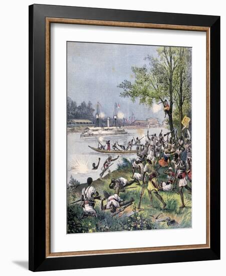 Attack on the Villagers of Dahomey by the French, 1892-Henri Meyer-Framed Giclee Print