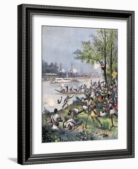 Attack on the Villagers of Dahomey by the French, 1892-Henri Meyer-Framed Giclee Print