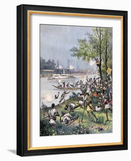 Attack on the Villagers of Dahomey by the French, 1892-Henri Meyer-Framed Giclee Print