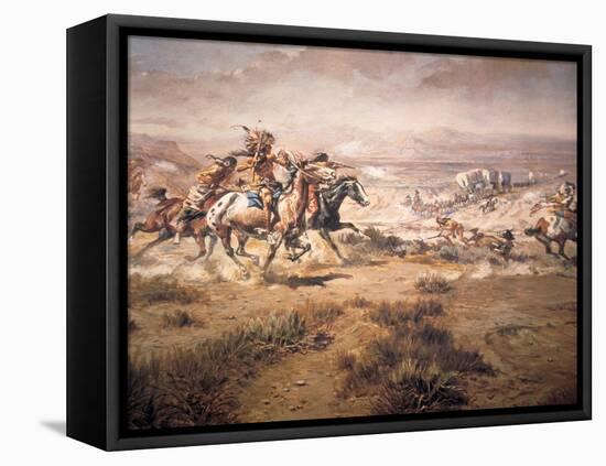 Attack on the Wagon Train, 1904-Charles Marion Russell-Framed Premier Image Canvas