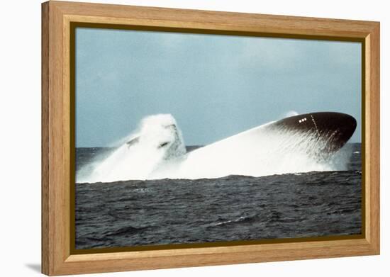 Attack Submarine Birmingham Conducting an Emergency Surfacing, Nov. 19, 1978-null-Framed Stretched Canvas