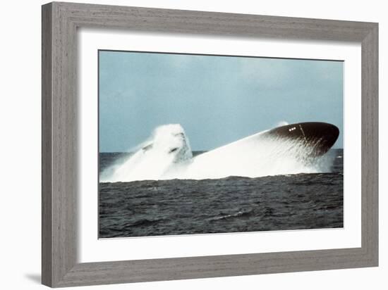 Attack Submarine Birmingham Conducting an Emergency Surfacing, Nov. 19, 1978-null-Framed Photo