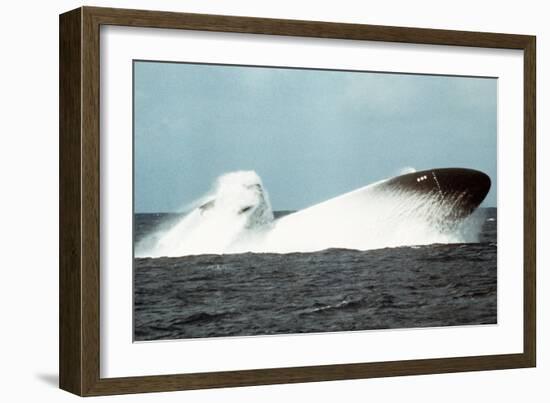 Attack Submarine Birmingham Conducting an Emergency Surfacing, Nov. 19, 1978-null-Framed Photo