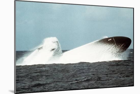 Attack Submarine Birmingham Conducting an Emergency Surfacing, Nov. 19, 1978-null-Mounted Photo