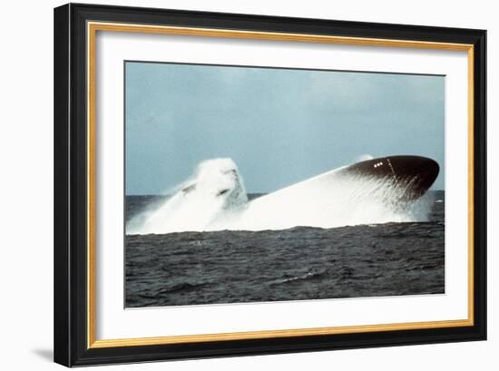 Attack Submarine Birmingham Conducting an Emergency Surfacing, Nov. 19, 1978-null-Framed Photo