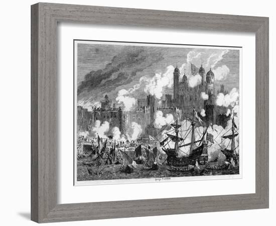 Attack Upon Saint Thomas's Tower by the Duke of Suffolk, 1554-George Cruikshank-Framed Giclee Print