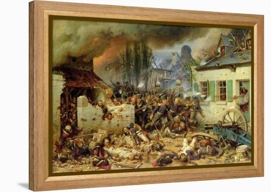 Attacking the Prussians in Plancenoit in the Battle of Waterloo, 1863-Adolf Northern-Framed Premier Image Canvas