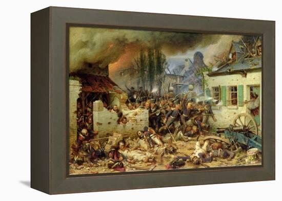 Attacking the Prussians in Plancenoit in the Battle of Waterloo, 1863-Adolf Northern-Framed Premier Image Canvas