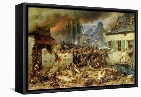 Attacking the Prussians in Plancenoit in the Battle of Waterloo, 1863-Adolf Northern-Framed Premier Image Canvas