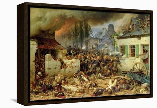 Attacking the Prussians in Plancenoit in the Battle of Waterloo, 1863-Adolf Northern-Framed Premier Image Canvas