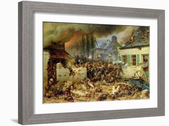 Attacking the Prussians in Plancenoit in the Battle of Waterloo, 1863-Adolf Northern-Framed Giclee Print