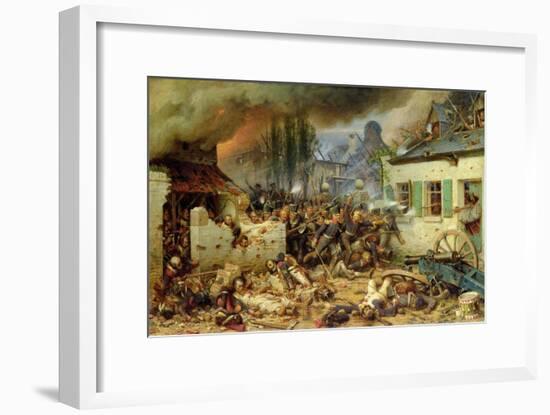 Attacking the Prussians in Plancenoit in the Battle of Waterloo, 1863-Adolf Northern-Framed Giclee Print