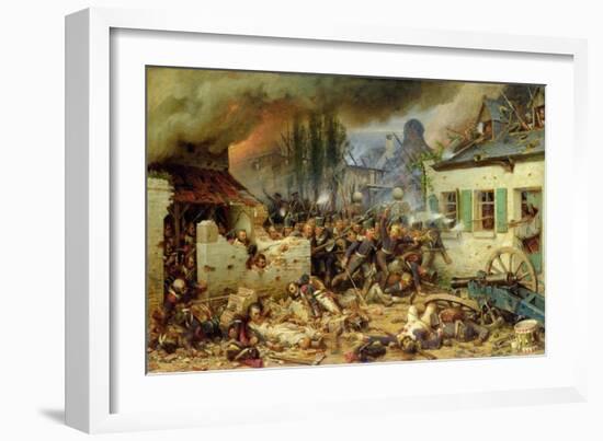 Attacking the Prussians in Plancenoit in the Battle of Waterloo, 1863-Adolf Northern-Framed Giclee Print