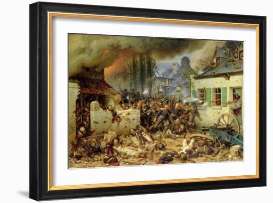 Attacking the Prussians in Plancenoit in the Battle of Waterloo, 1863-Adolf Northern-Framed Giclee Print