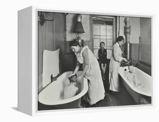 Attendants bathing boys at the Central Street Cleansing Station, London, 1914-Unknown-Framed Premier Image Canvas