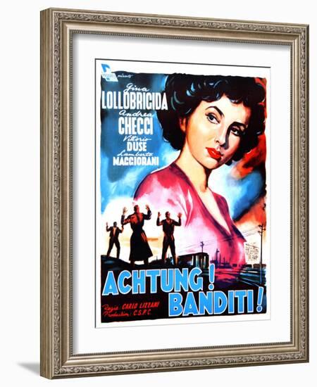 Attention! Bandits!, (AKA Achtung! Banditi!), Italian Poster Art, 1951-null-Framed Art Print