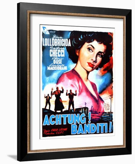 Attention! Bandits!, (AKA Achtung! Banditi!), Italian Poster Art, 1951-null-Framed Art Print