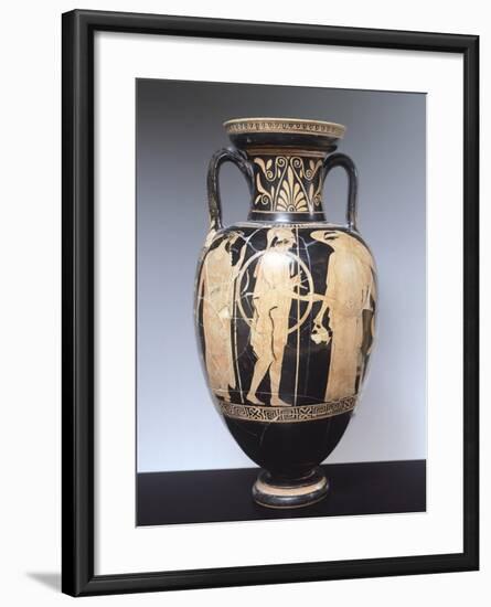 Attic Amphora with Scene Depicting Departure of Warrior, 440-430 BC-null-Framed Giclee Print