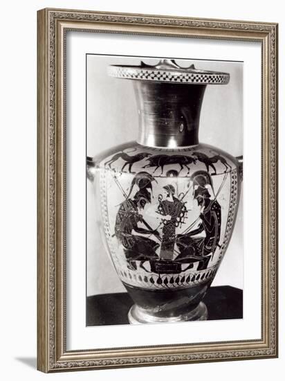 Attic Black Figure Hydra Depicting Achilles and Ajax Playing Dice-Greek-Framed Giclee Print