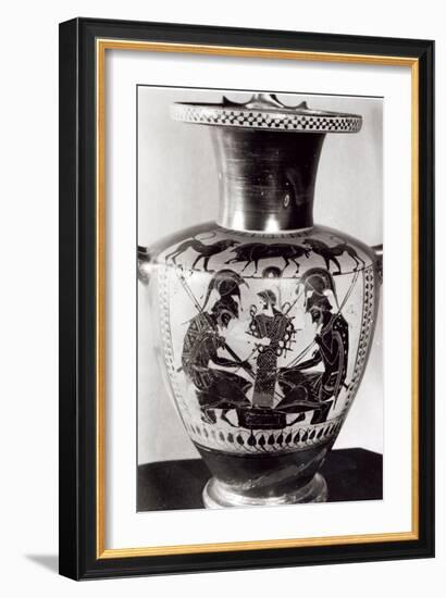 Attic Black Figure Hydra Depicting Achilles and Ajax Playing Dice-Greek-Framed Giclee Print