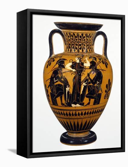 Attic Black-Figure Neck Amphora with Achilles and Ajax Gaming before Athena-null-Framed Premier Image Canvas