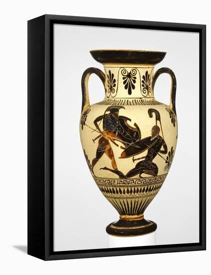 Attic Black-Figure Neck Amphora with Two Warriors Battling-null-Framed Premier Image Canvas