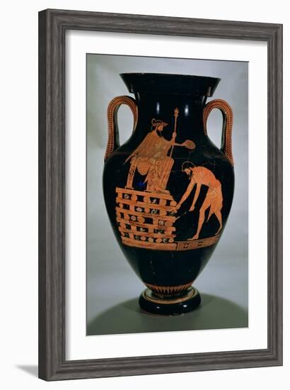 Attic Red-Figure Belly Amphora Depicting Croesus on His Pyre, from Vulci, circa 500-490 BC-Myson-Framed Giclee Print